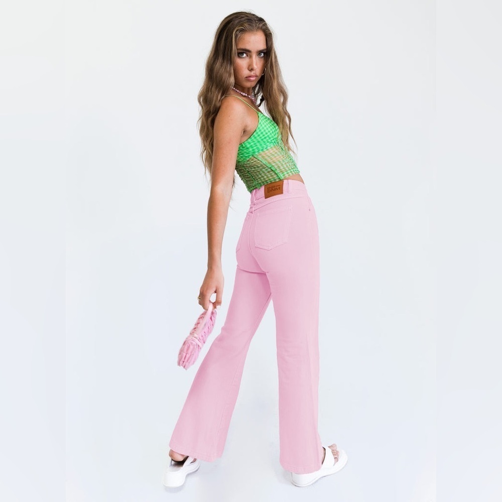 Princess Poly Cascade Pink Relaxed Flare Jeans Size US 6